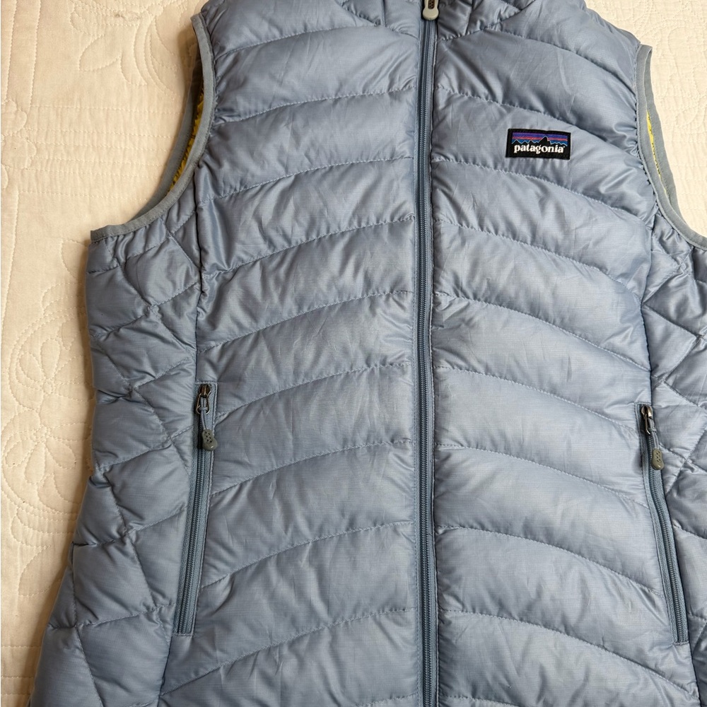 Patagonia Women’s Down Sweater Vest Goose Down Insulated Puffer Small Light Blue - Picture 7 of 10